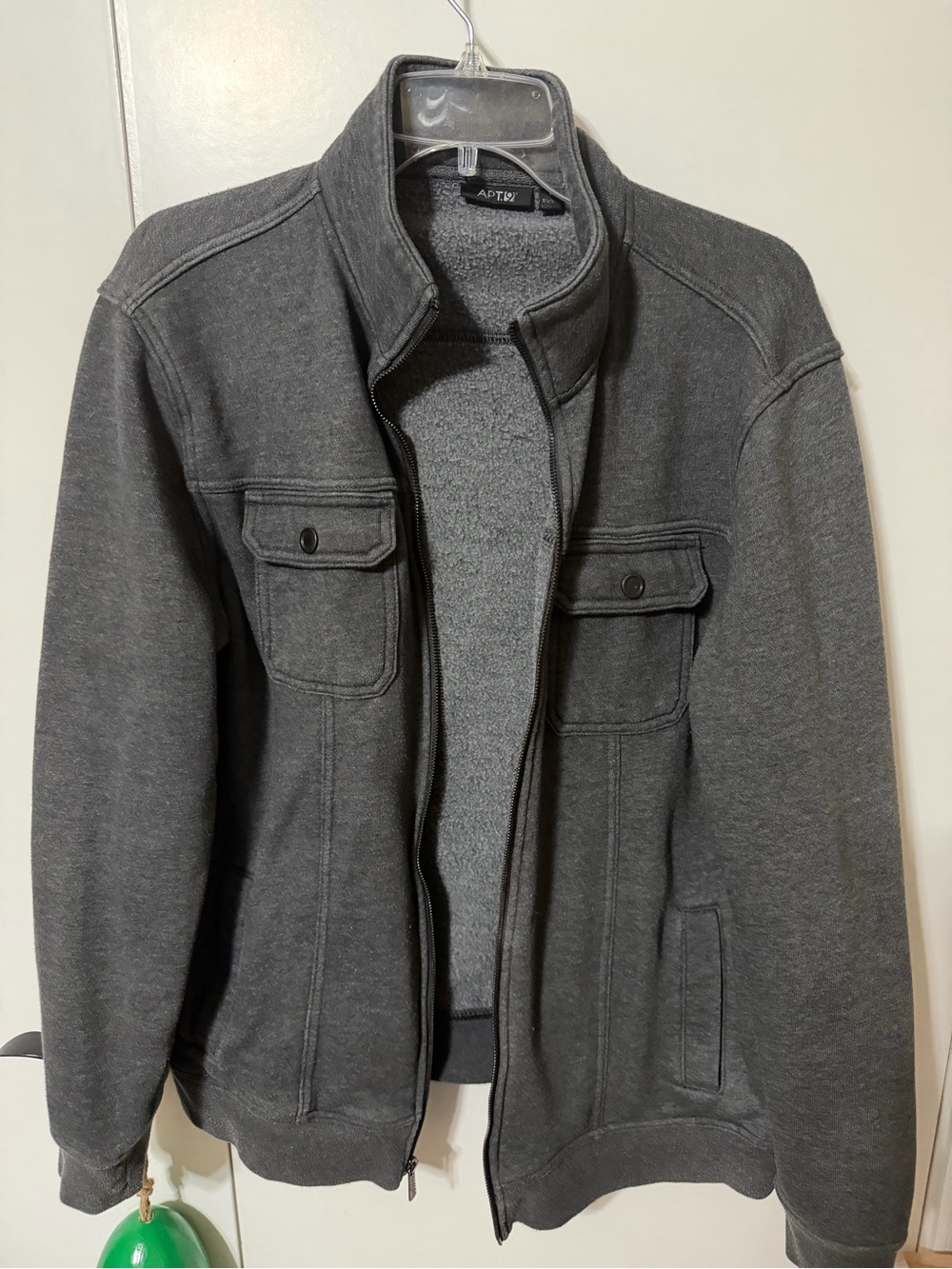 Apt. 9 Men's Dark Gray Full-Zip Knit Jacket
